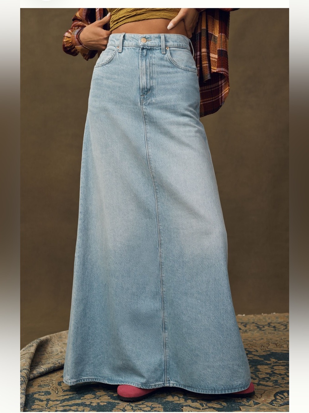 NWOT MOTHER Snacks Denim long skirt